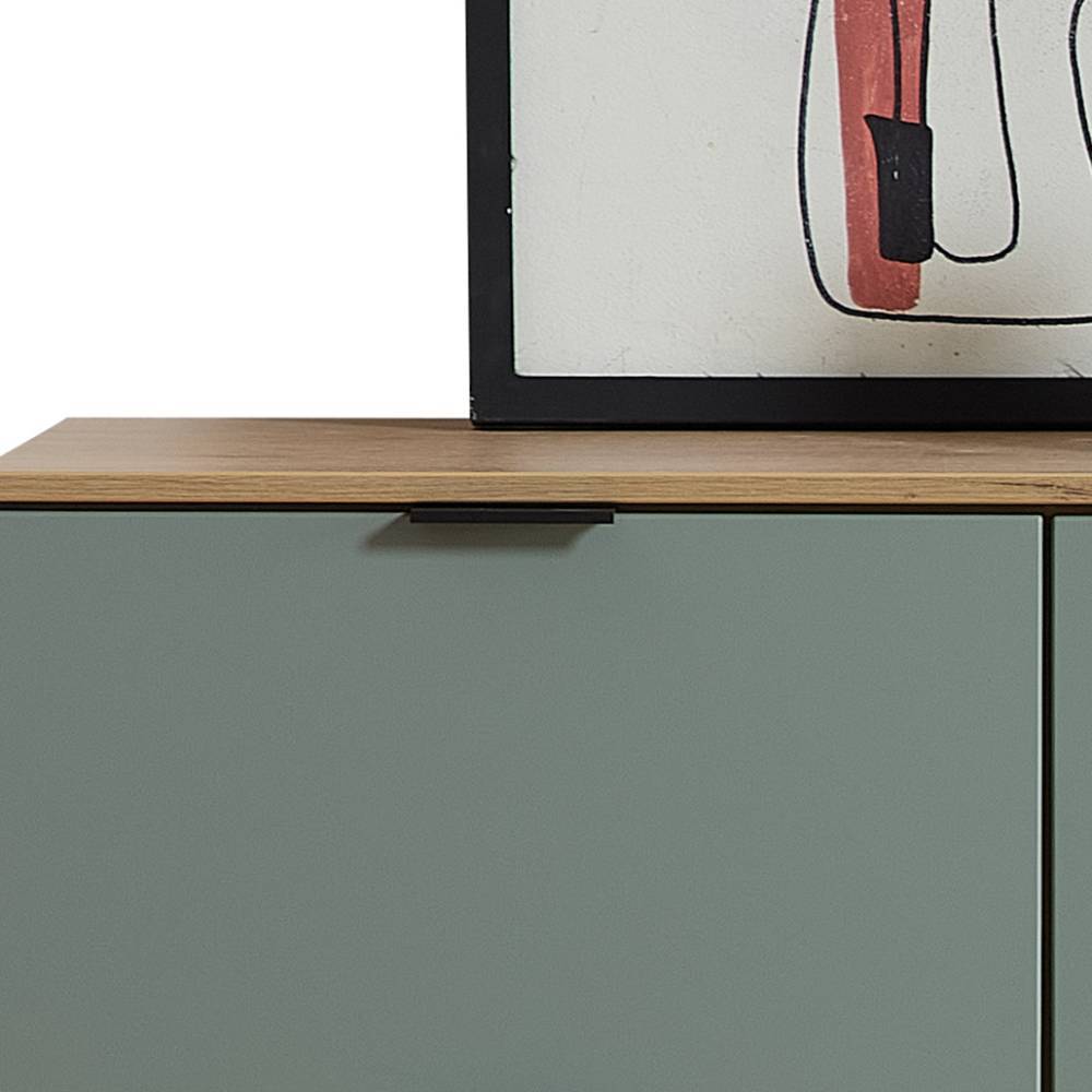 Wohnzimmer Highboard Ilitalcon in Graugrün mit zwei offenen Fächern