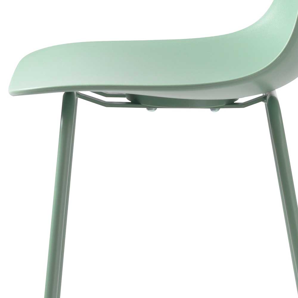 Barstühle Root in Mintgrün aus Kunststoff und Metall (2er Set)