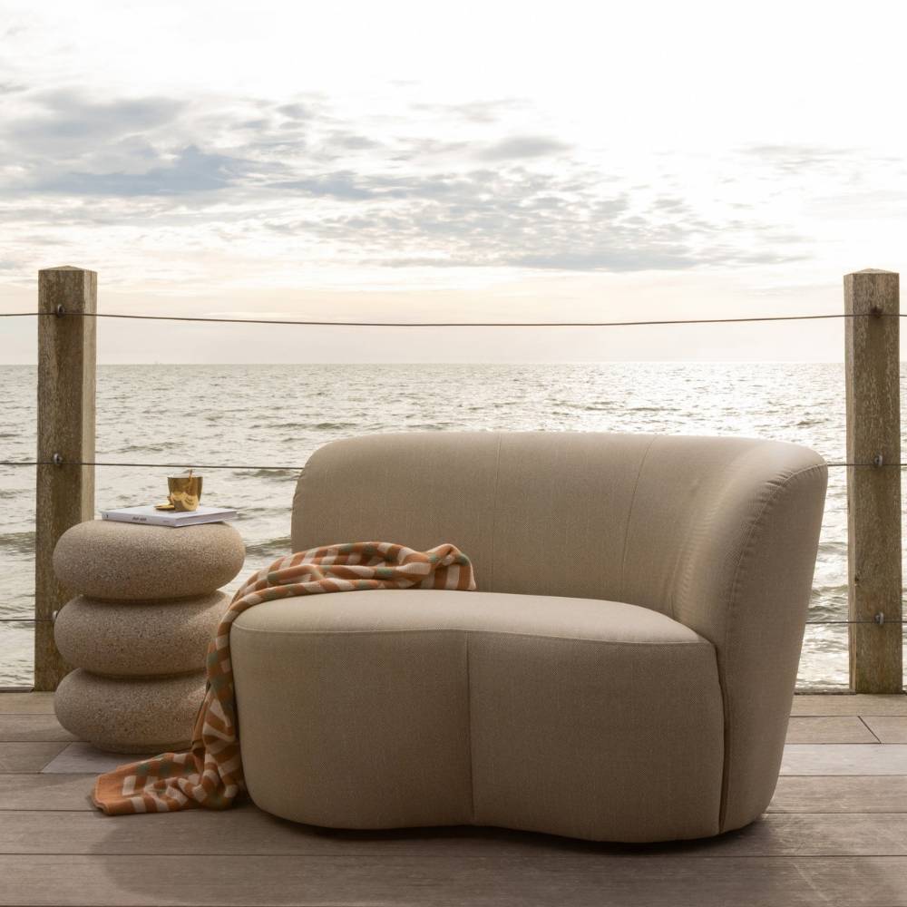 Skandi Design Garten Lounge Sofa Gambrass in Beige aus Kunststoff