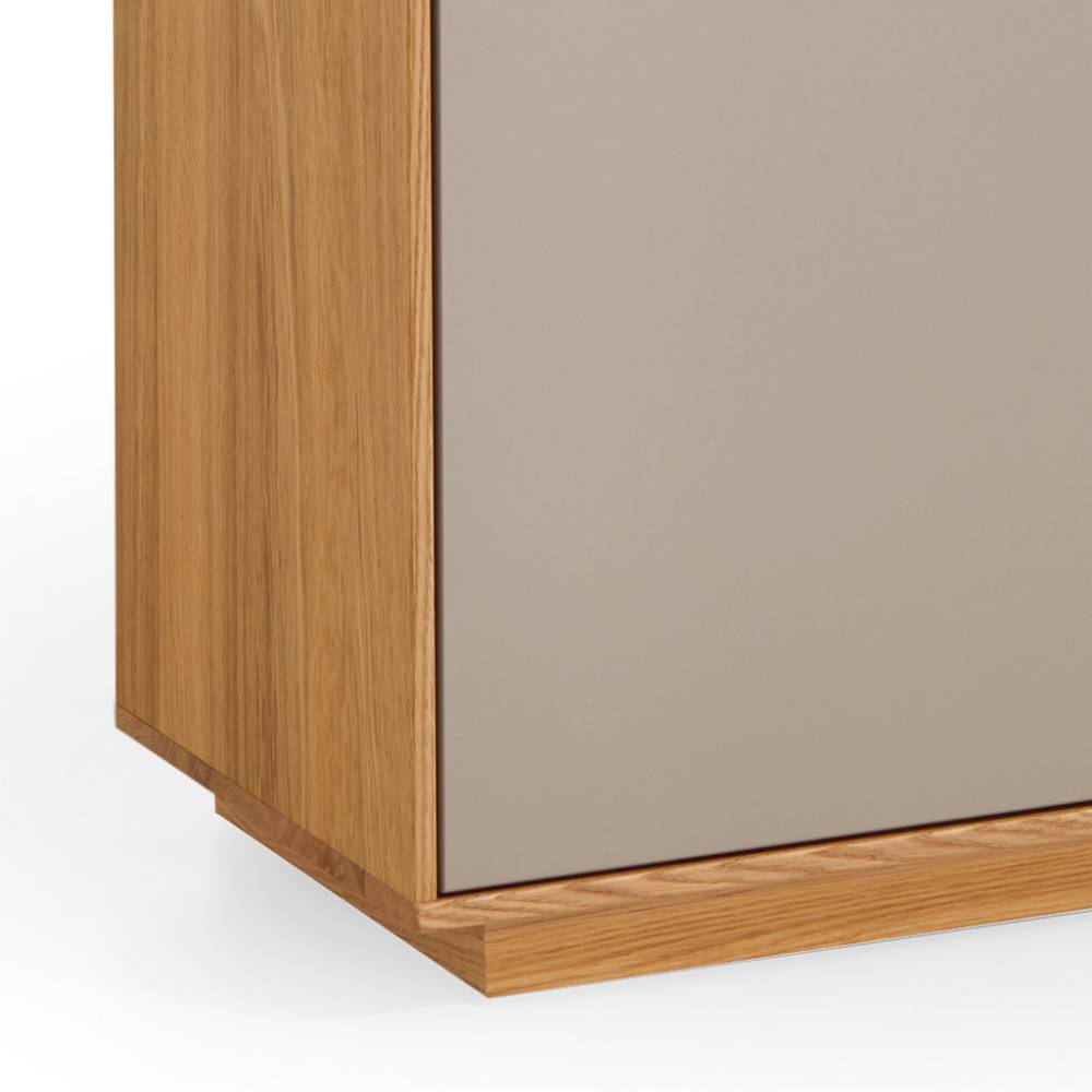 Garderobenschuhschrank Frasyn in Taupe und Eiche Bianco