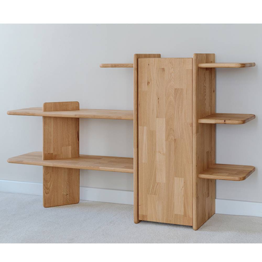 Skandi Design Massivholzregal Temuco aus Eiche Massivholz geölt