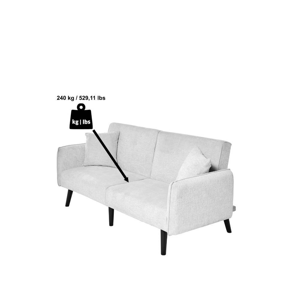 Schlafsofa Segradon in Offwhite mit Rücken Klappmechanik