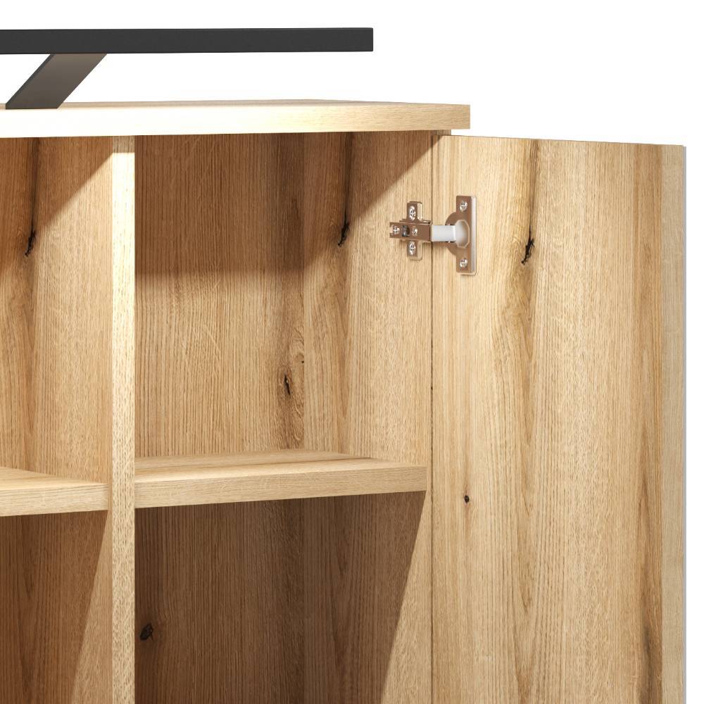 Lichtspiegelschrank Pattinos in Wildeichefarben 60 cm breit