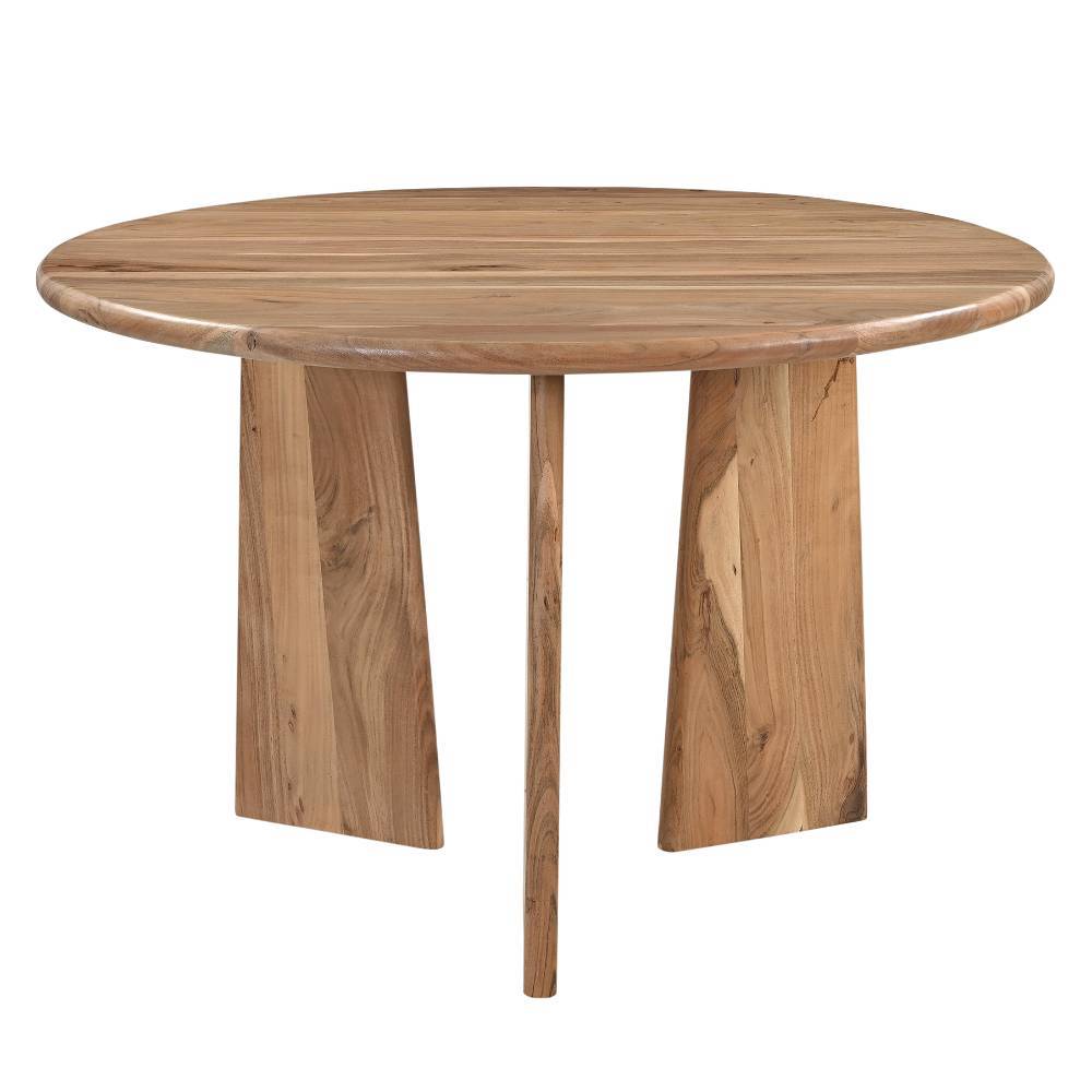 Akazie Massivholz Esstisch Troyesa in runder Form 120 cm breit