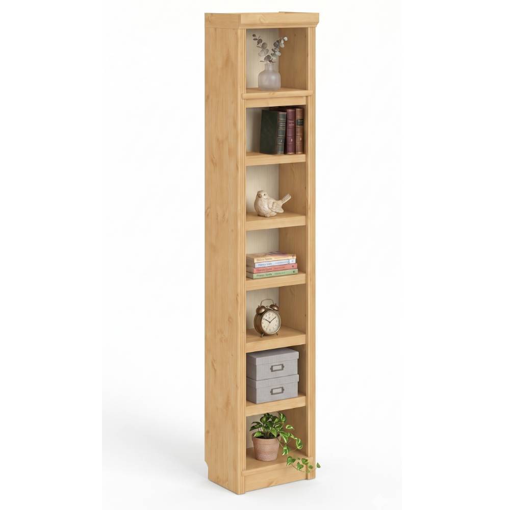 Wohnzimmer Regal Claros aus Kiefer Massivholz mit sechs Einlegeböden