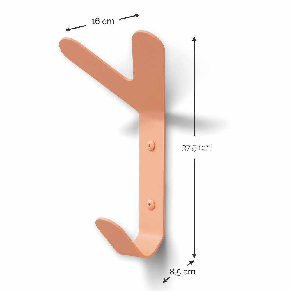 Wandgarderobenhaken Ryus in Terracotta aus Stahl