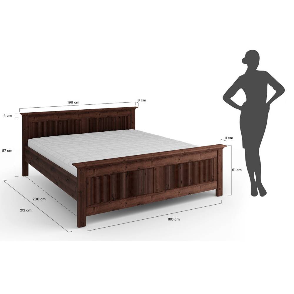 Doppelbett Phelix aus Kiefer Massivholz im Landhausstil