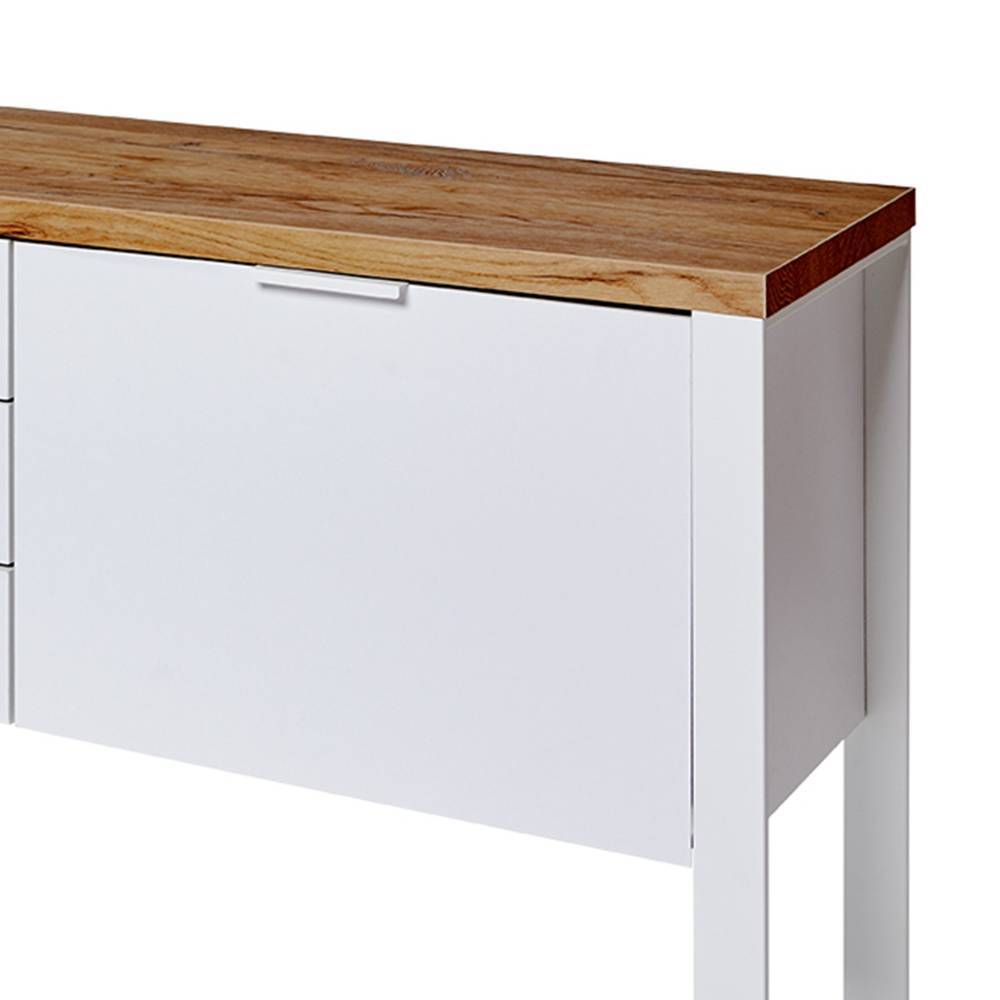 Sideboard Radanger in Weiß und Kerneichefarben