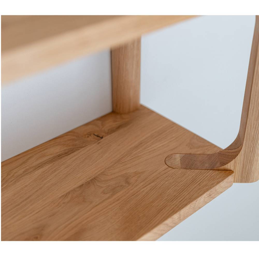 Hängegarderobe Gravura aus Eiche Massivholz mit 9 Kleiderhaken