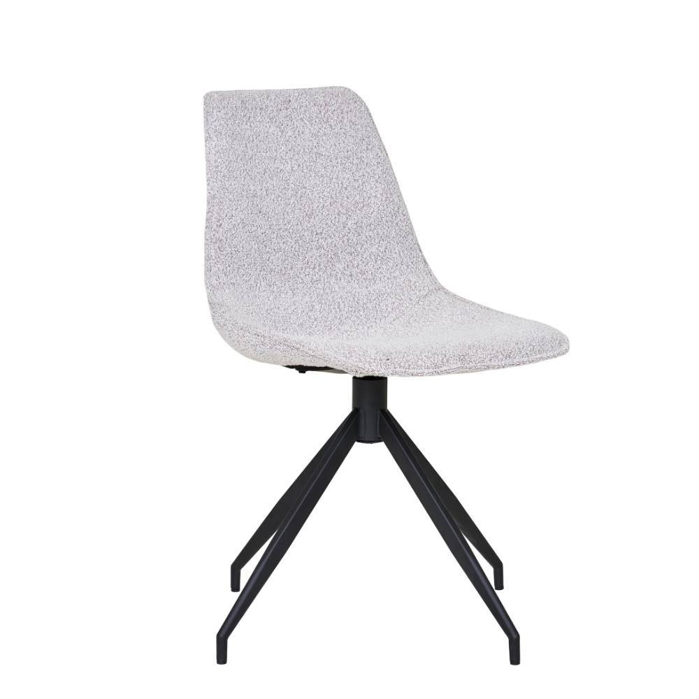 Esszimmerstuhl Lion aus Boucle Stoff um 360 Grad drehbar (2er Set)