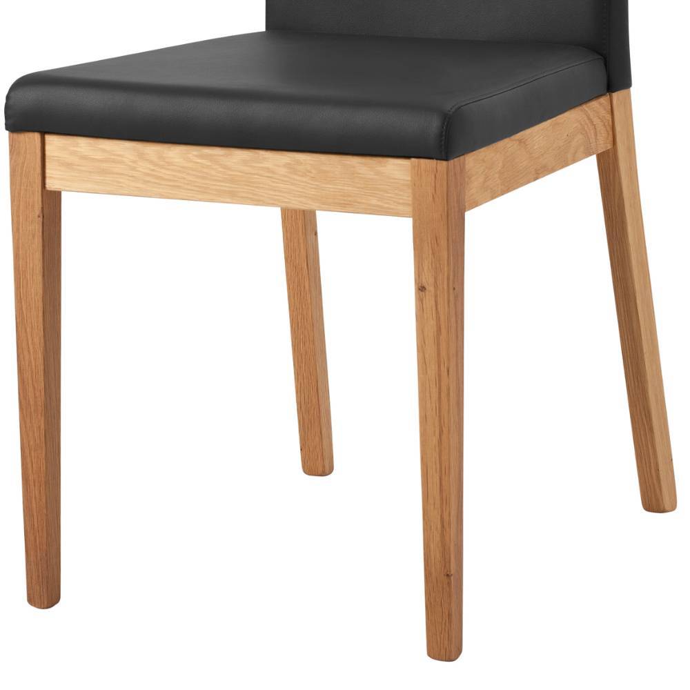 Polsterstuhl Esszimmer Eleore aus Kunstleder und Wildeiche Massivholz (2er Set)