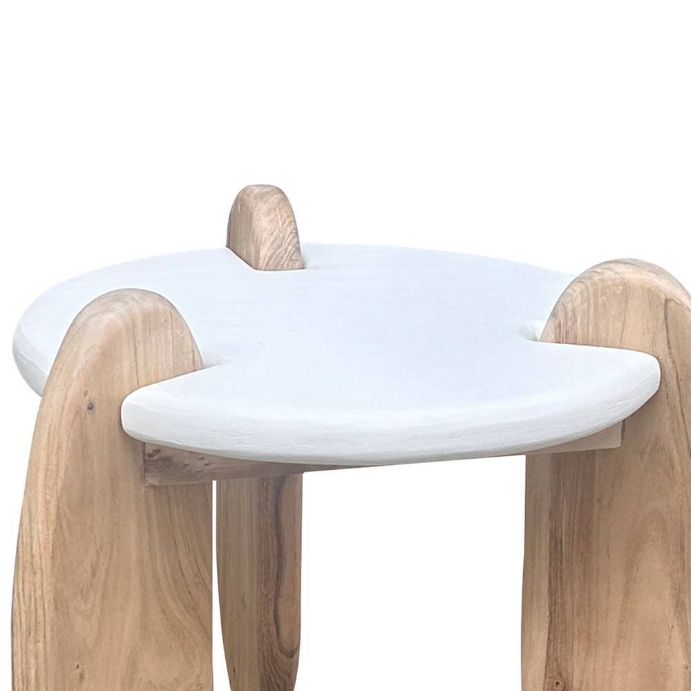 Beitisch Janyna aus Akazie Massivholz im Skandi Design