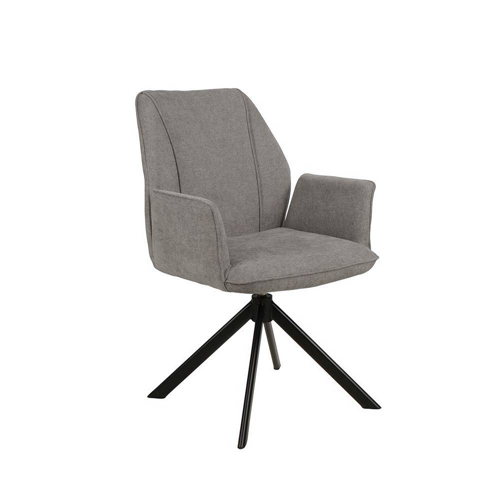 Esszimmerarmlehnstuhl Olbiancas in Grau um 360 Grad drehbar (2er Set)