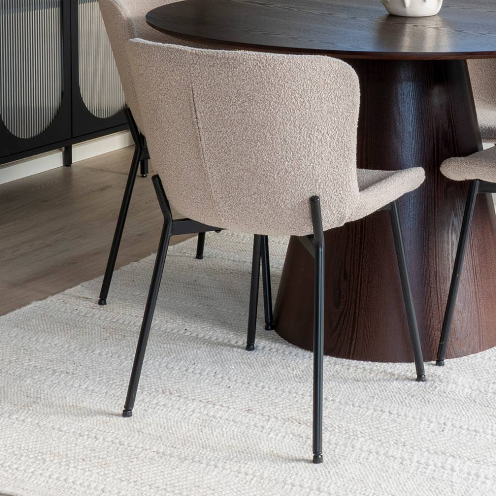 Essgruppe Rulissa in Beige und Dunkelbraun (fünfteilig)