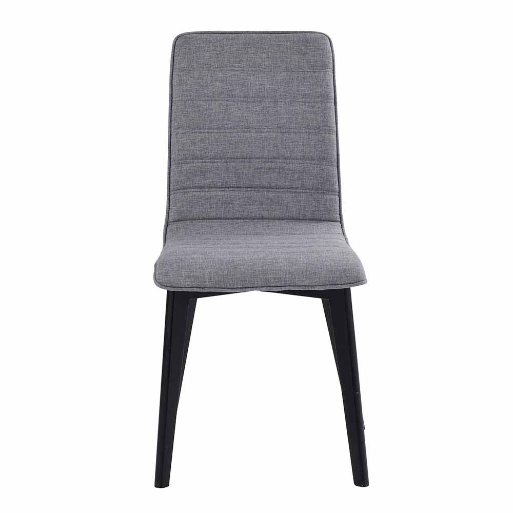 Hochlehner Set Restania in Grau Schwarz Webstoff mit Holzbeinen (2er Set)