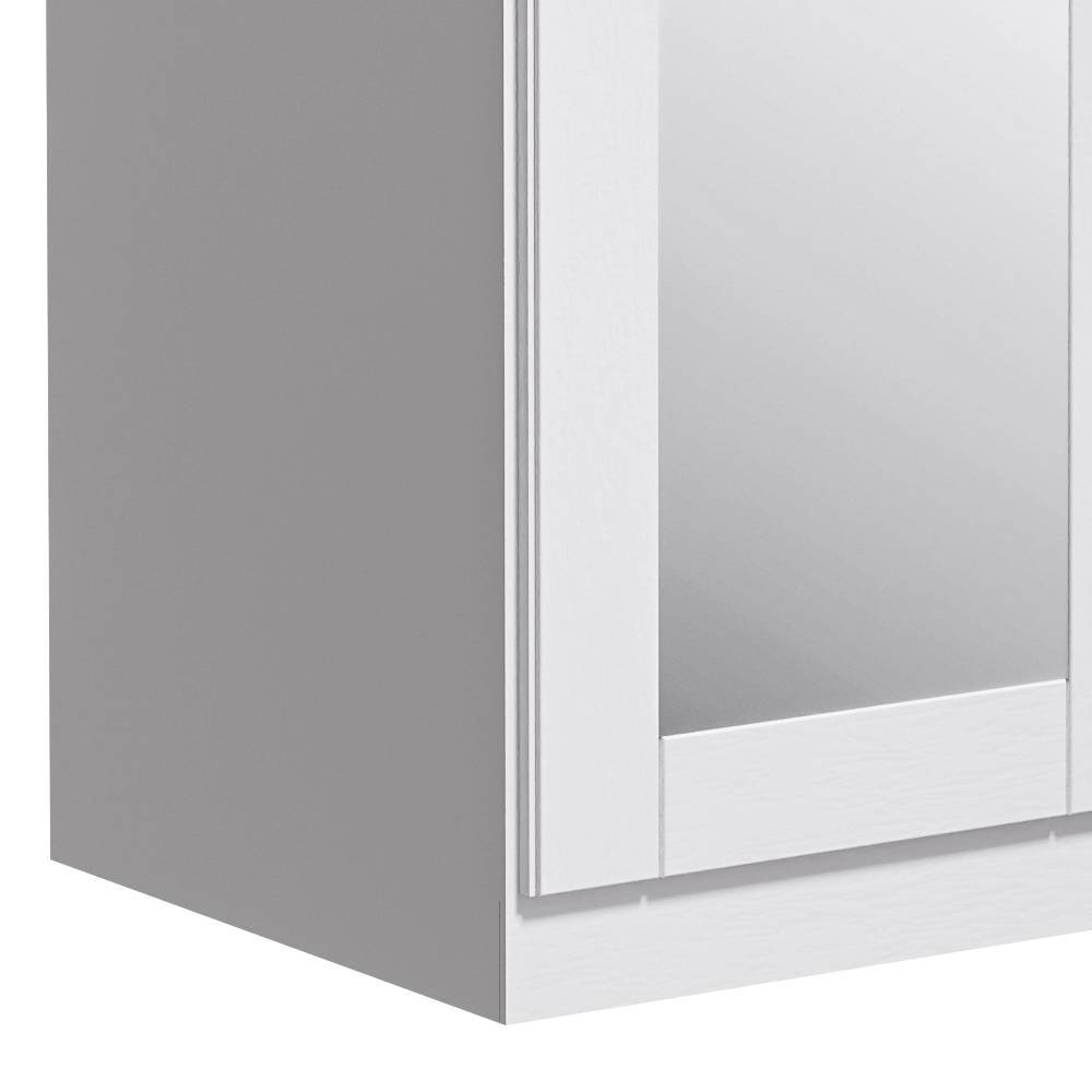 Drehtürenkleiderschrank Benfitas mit Spiegel Türen im Landhausstil