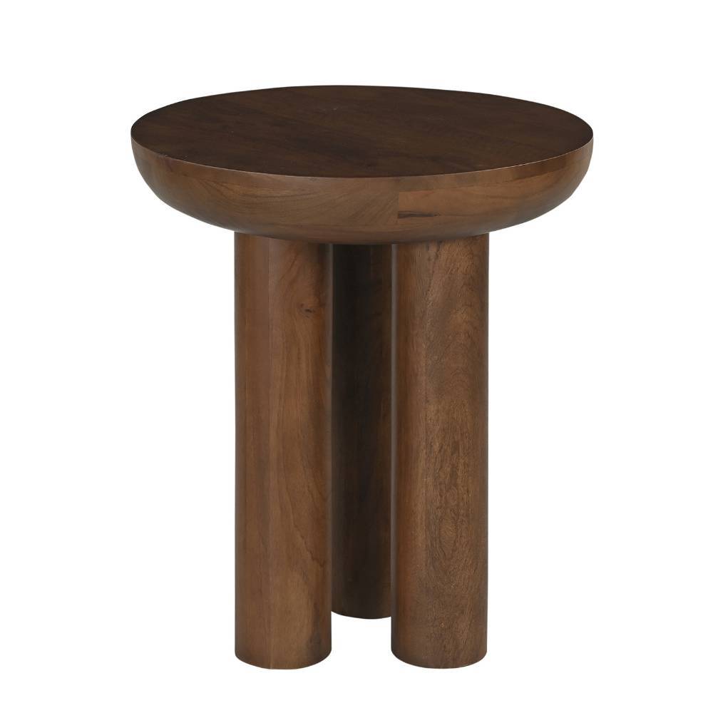 Beistelltisch Sofa Iloca aus Mangobaum Massivholz in runder Form