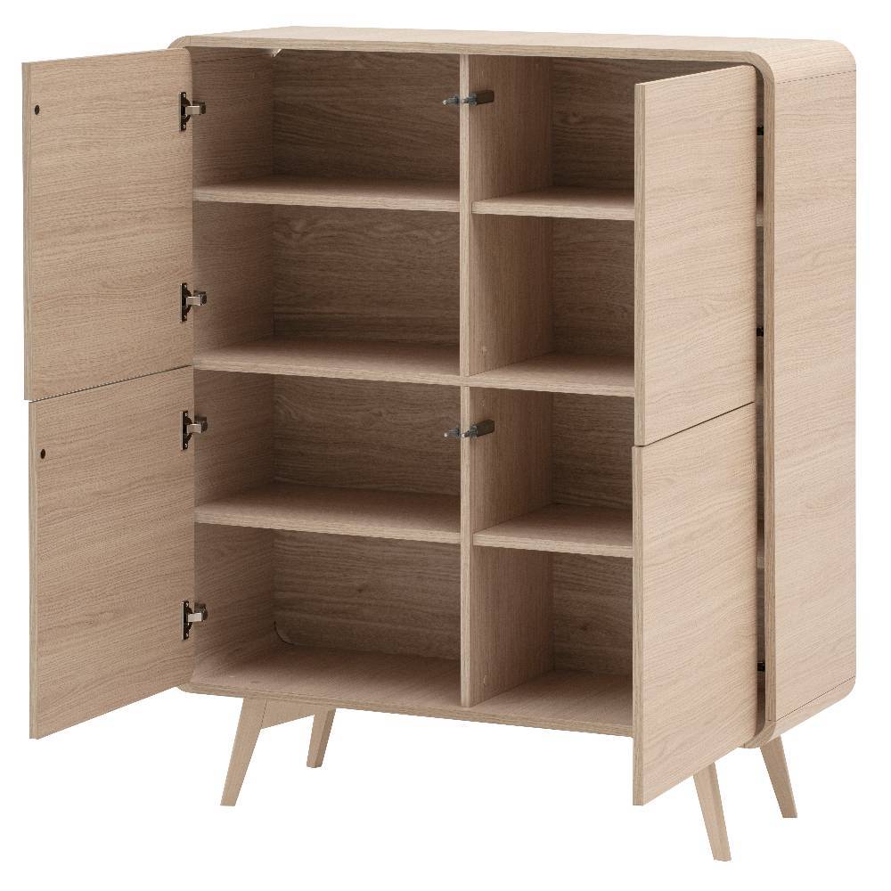 Wohnzimmerschrank Snake im Skandi Design mit Drehtüren