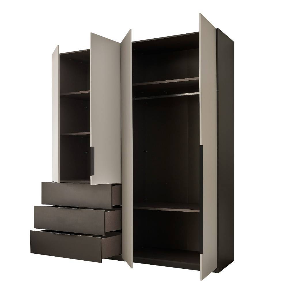 Drehtürenschrank Arionn mit drei Schubladen in modernem Design