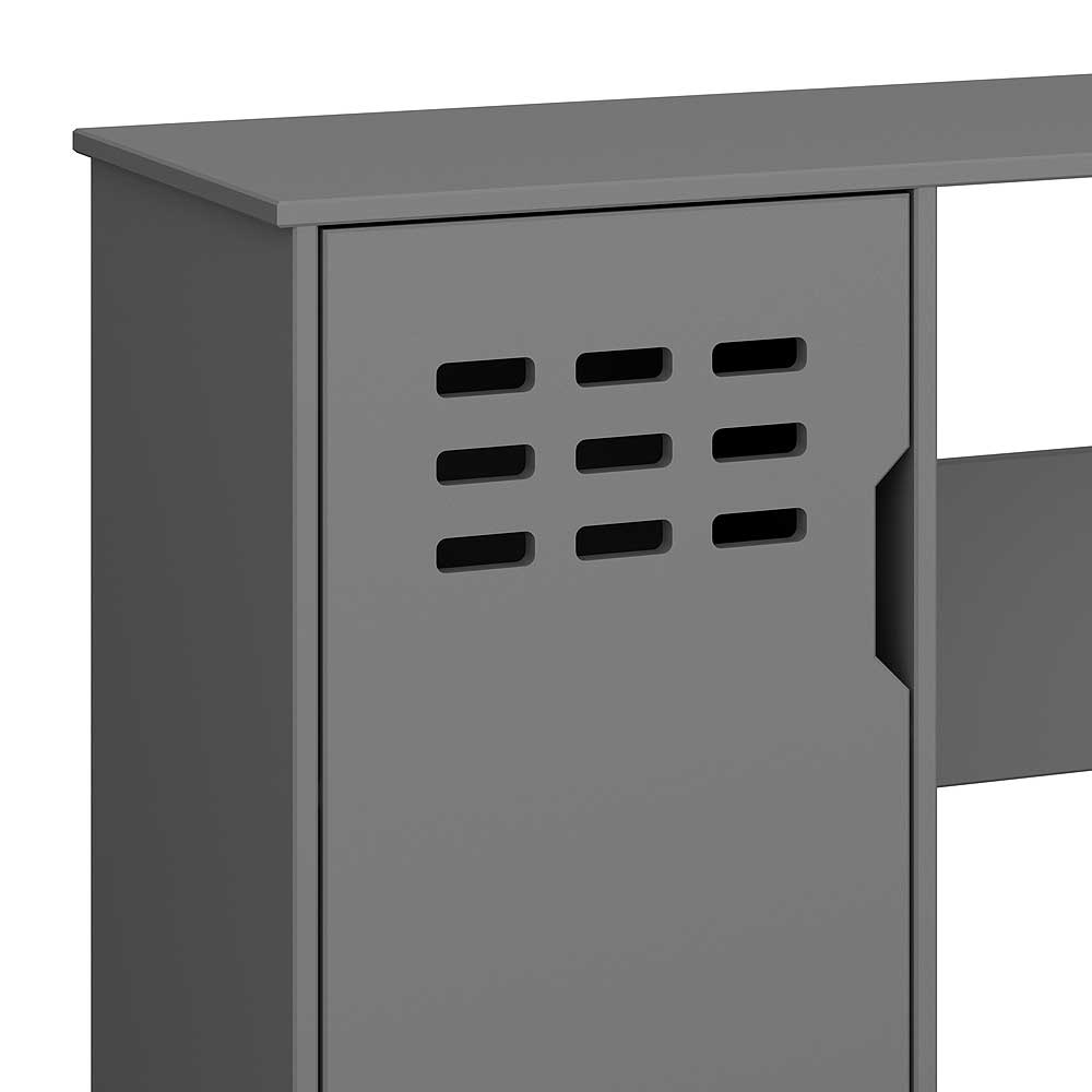 Moderner Schreibtisch Cessan in Grau mit einer Tür