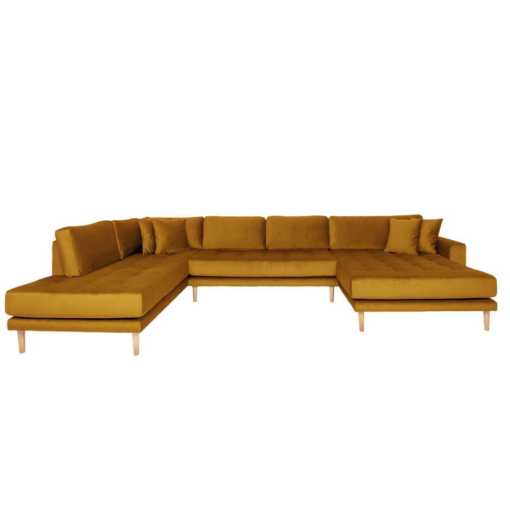 U Sofa Olzandro in Senfgelb 370 cm breit