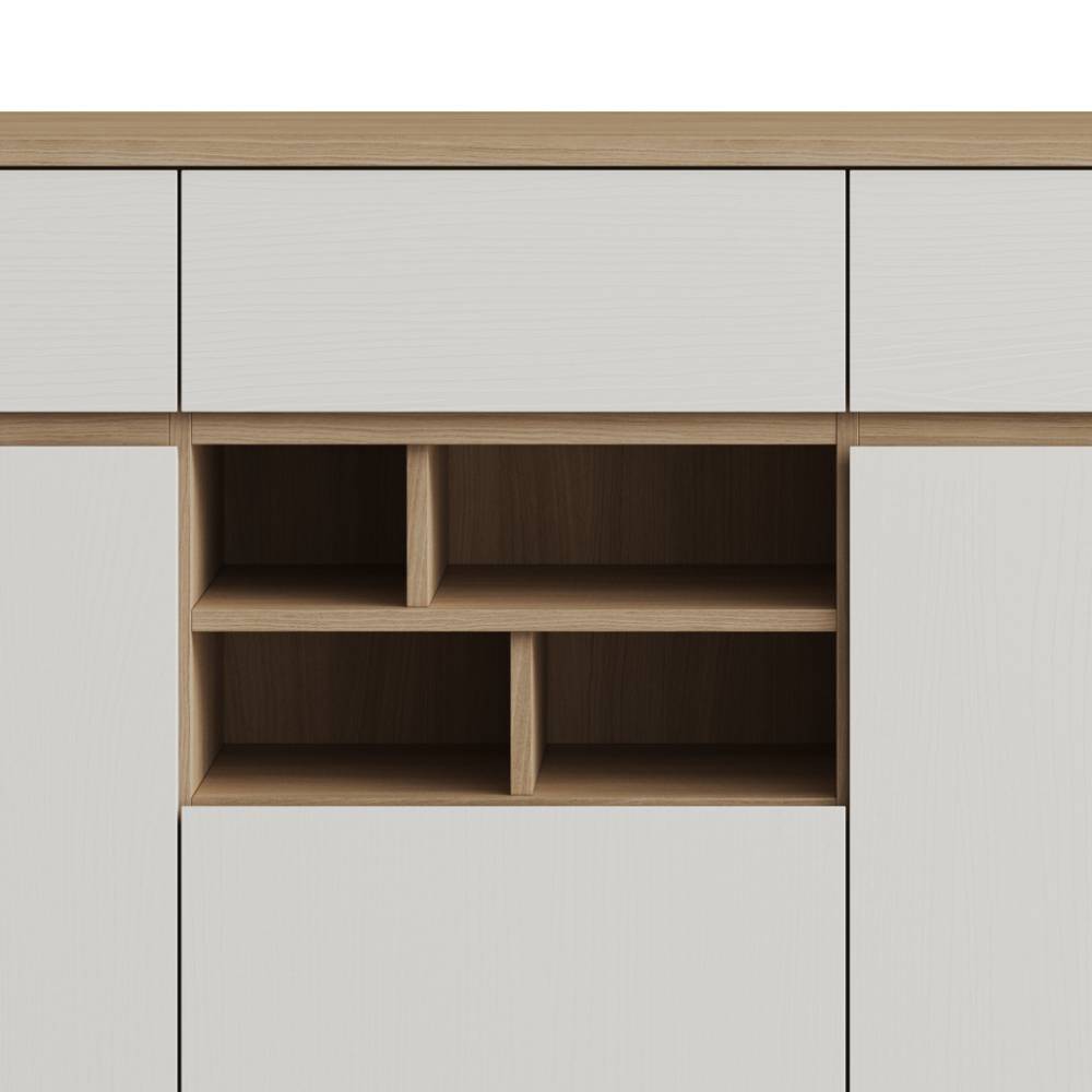 Büromöbel Komplettset Labrassa im Skandi Design melaminbeschichtet (dreiteilig)