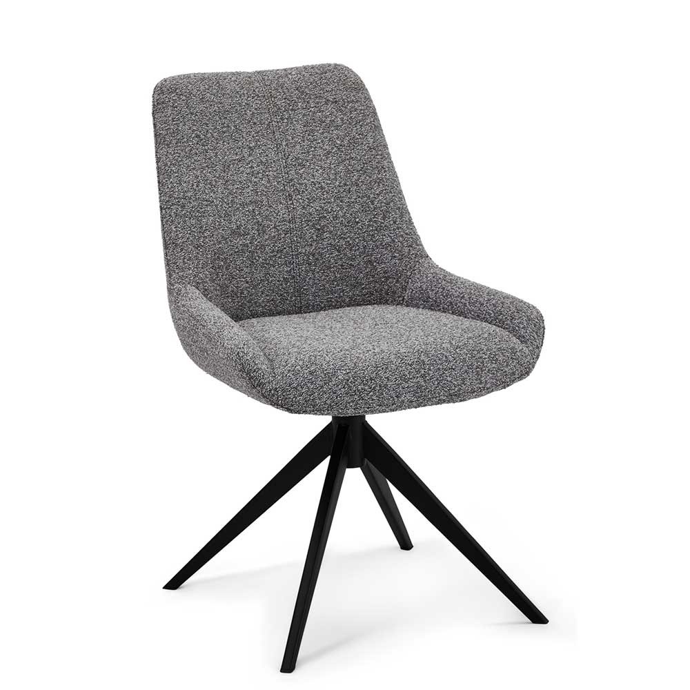 Esszimmerstuhl Orica um 360 Grad drehbar mit Gestell aus Metall (2er Set)