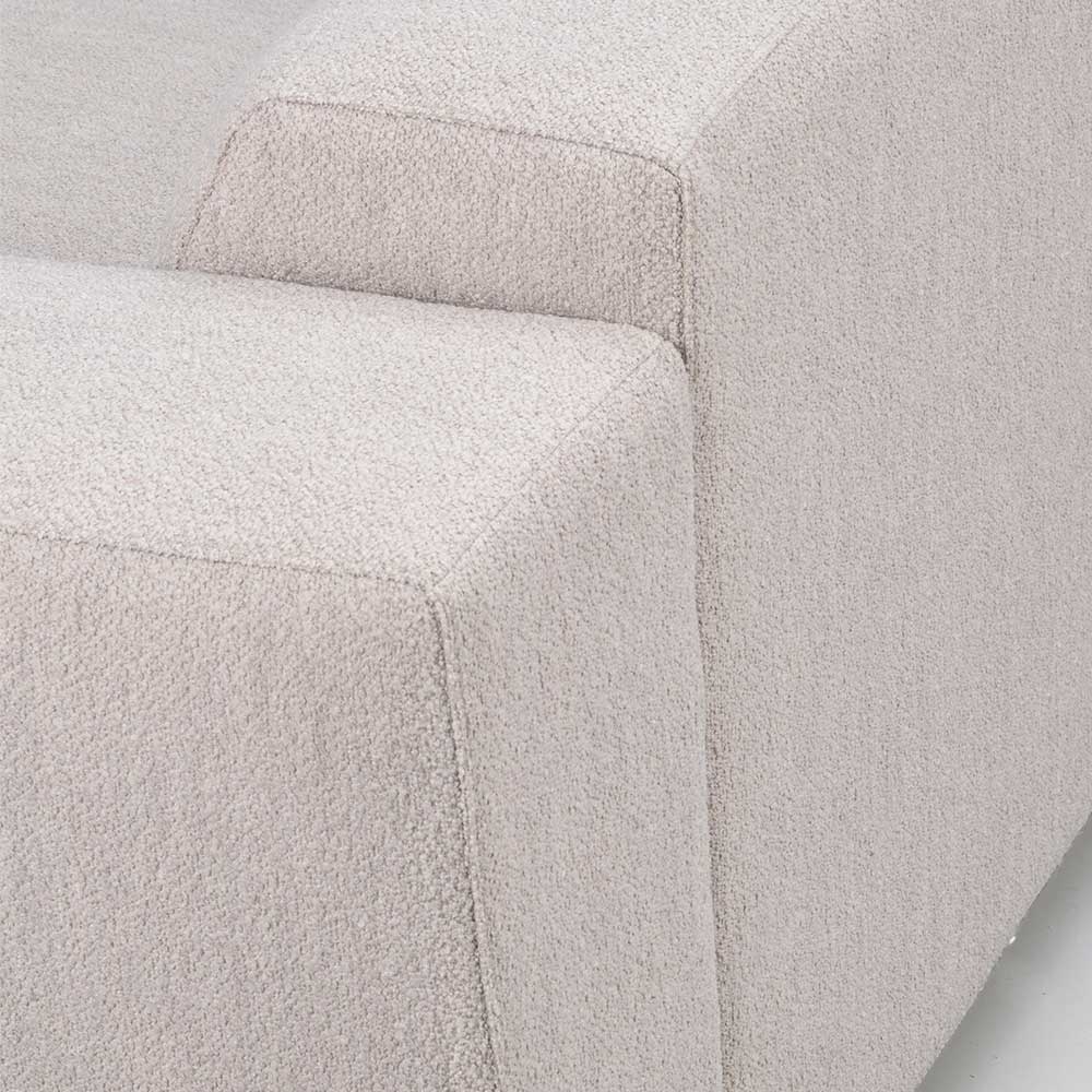 Dreisitzer Sofa Creme Mezzo in modernem Design aus Boucle Stoff