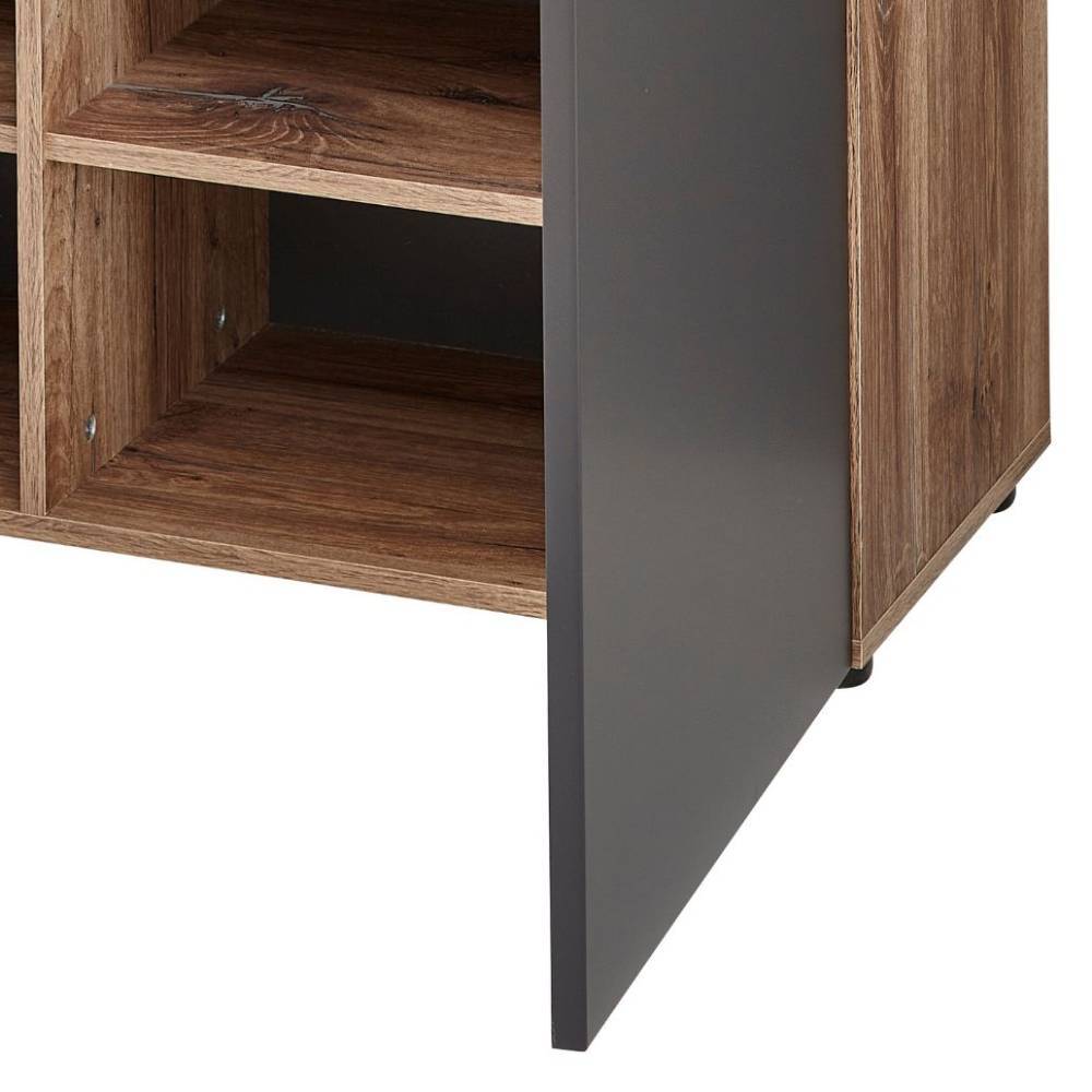 Garderobenkommode Clusego in Wildeiche dunkel 103 cm hoch