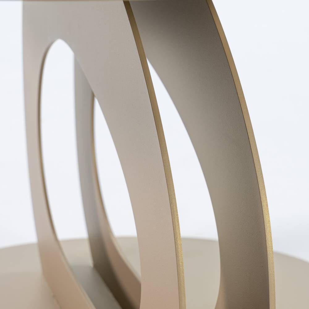 Designercouchtisch Nossey in organischer Form - Champagnerfarben