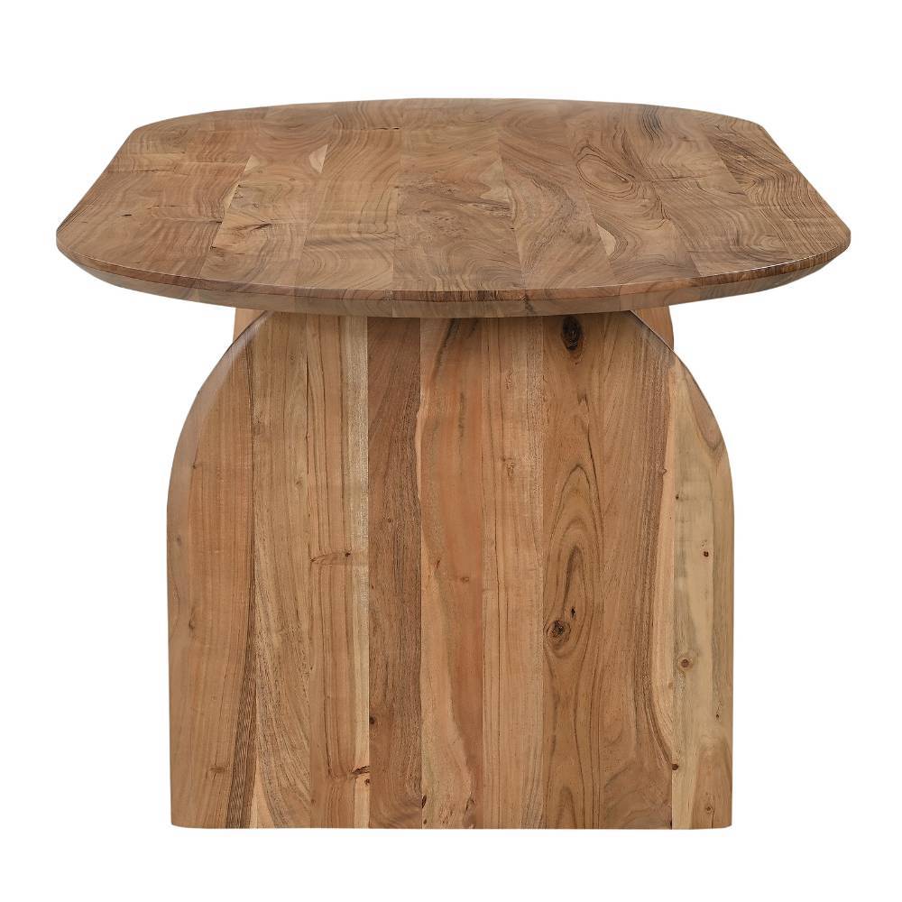Massivtisch Troyesa in ovaler Form aus Akazie Massivholz