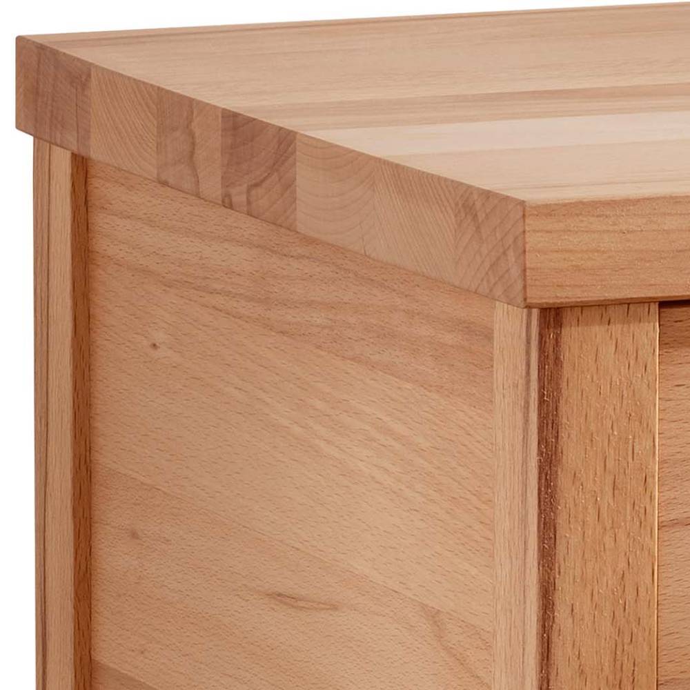 Nachttisch Comstanza aus Kernbuche Massivholz mit zwei Schubladen