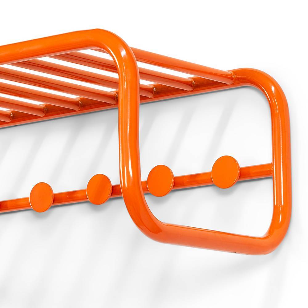 Wandgarderobe Biancaneve in Orange mit Hutablage aus Metall