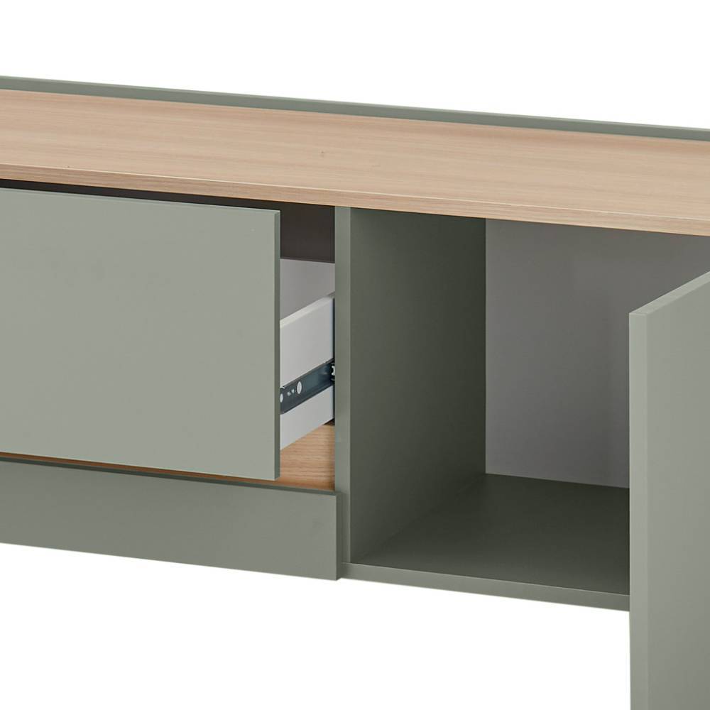 Anbauwand Ulfava in modernem Design - Graugrün (zweiteilig)