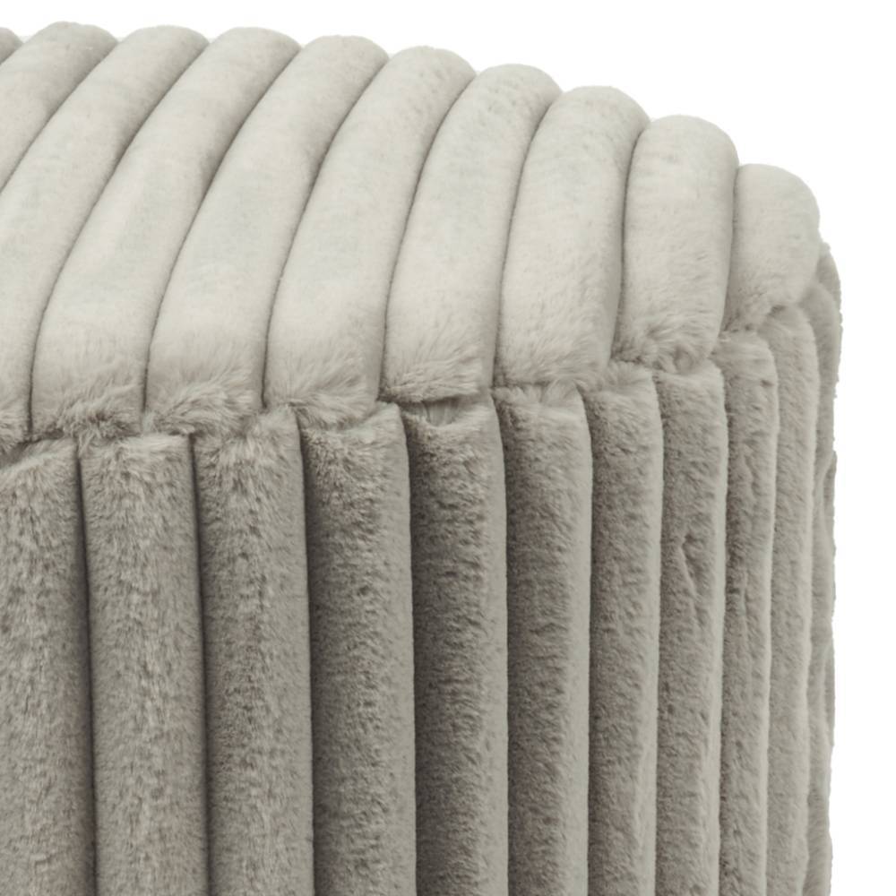 Polsterhocker Corcondra in Hellgrau im Skandi Design