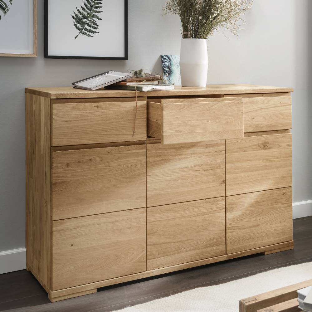 Kommode Massivholz Janian in modernem Design 135 cm breit