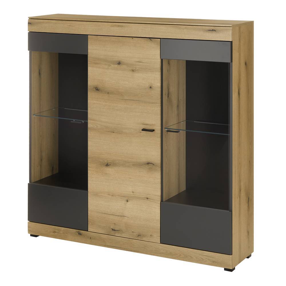 Highboard Vitrine Badehma in modernem Design mit zwei Glasböden