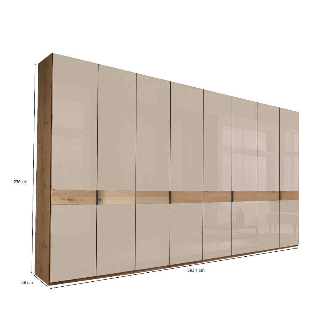 Drehtürschrank Viramiru 58 cm tief in Champagner