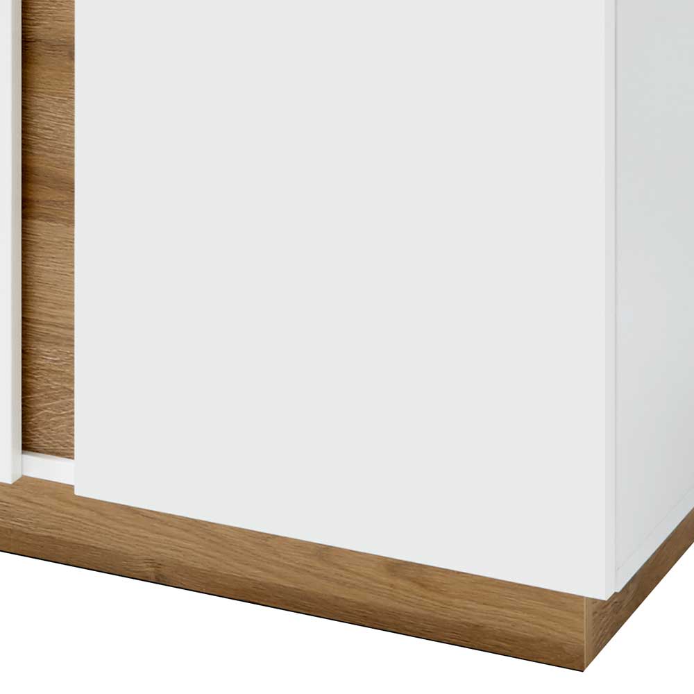 Sideboard Franvos im Skandi Design in Weiß und Wildeichefarben