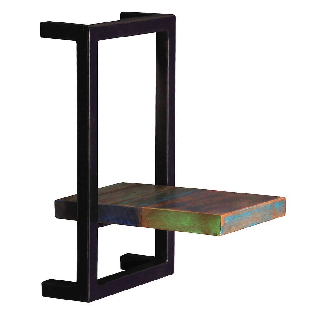 Wand Regal Kombination Vucotto aus Recyclingholz und Metall (dreiteilig)
