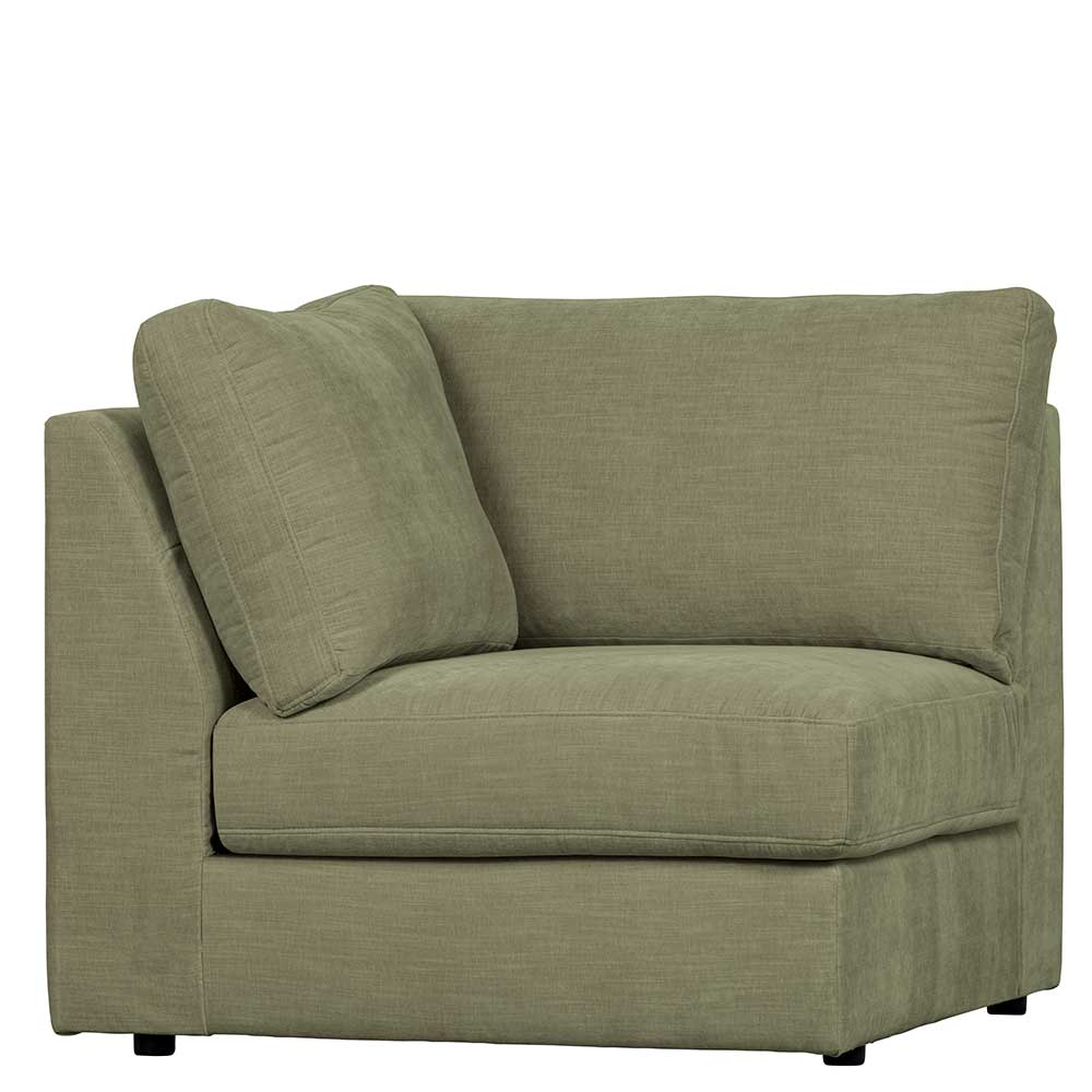 Eckelement Sofa Karyon in Graugrün Rücken echt bezogen