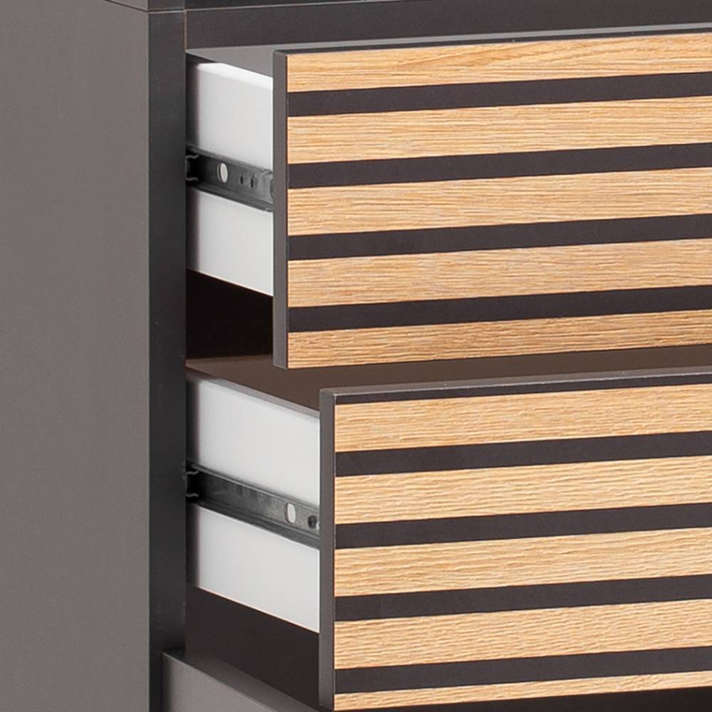 Bad Hochschrank Bennus 181 cm hoch mit Drehtüren