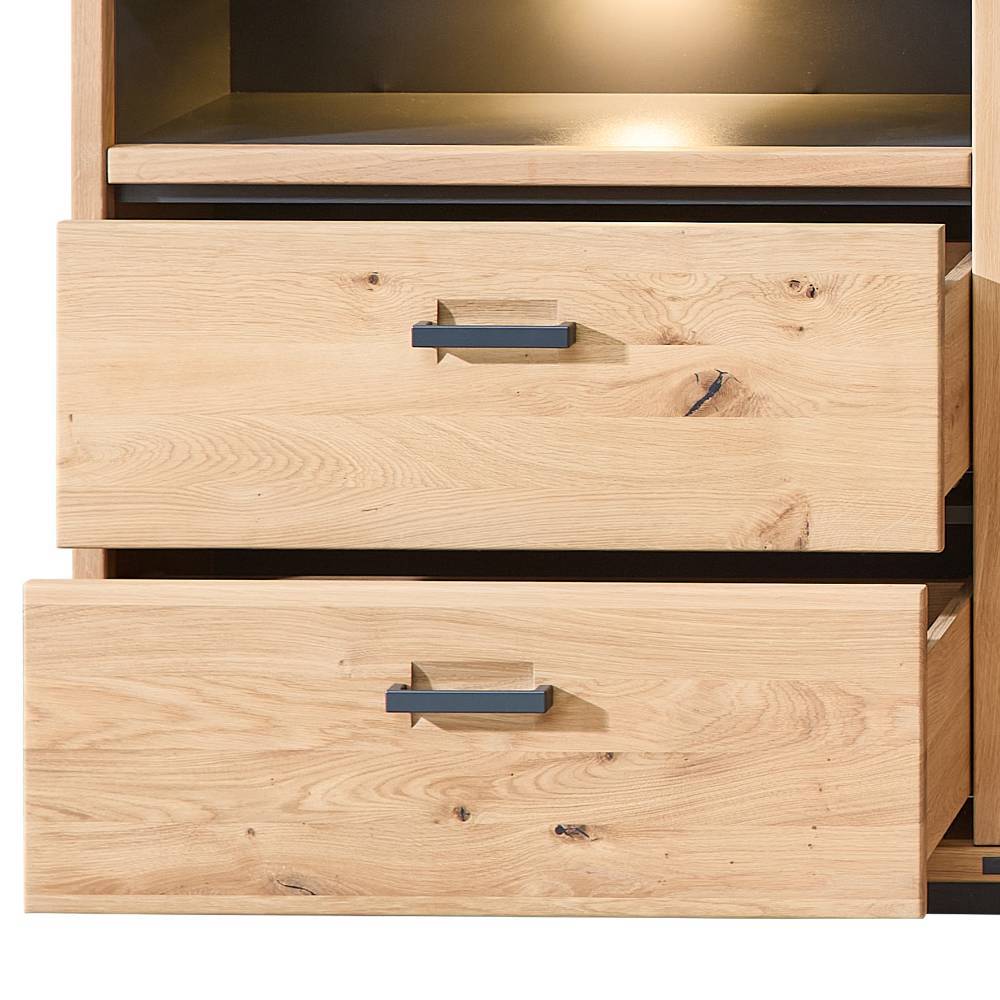 Vitrinenschrank Tablonero in Wildeichefarben 204 cm hoch