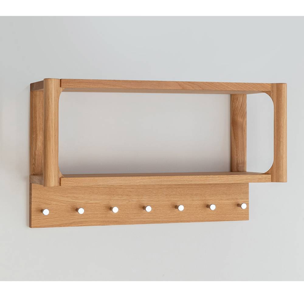 Wandgarderobe Gravura aus Eiche Massivholz mit Hutablage aus Holz