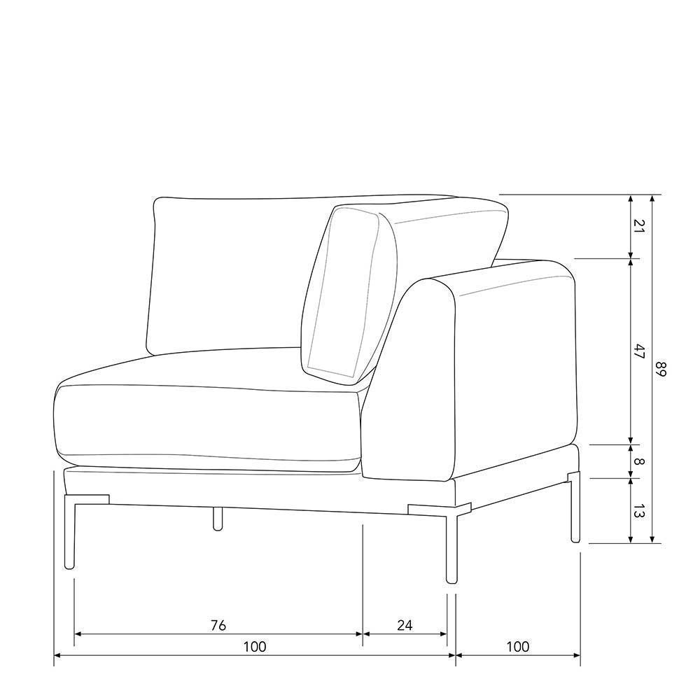 Modulsofa Dessina in Champagner aus Chenillegewebe