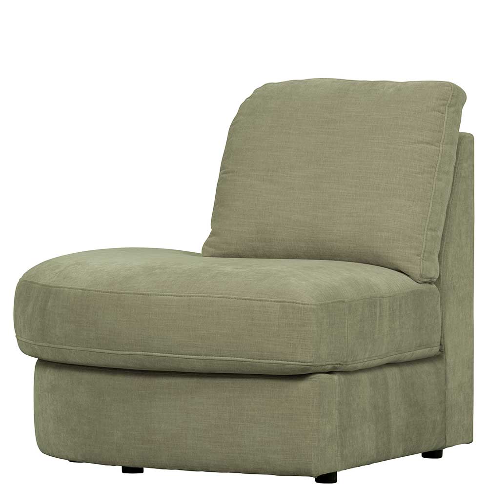 Modulsofa Abschluss Element links Karyon in Graugrün 93 cm breit