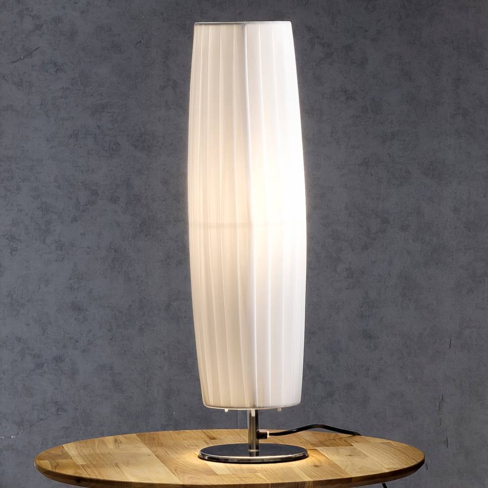 Retrostil Tischlampe Jaytagro in Weiß und Chromfarben
