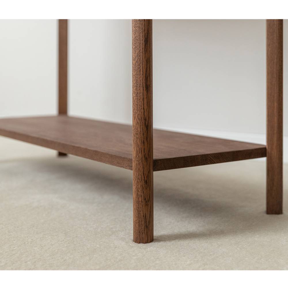 Eiche Massivholz Konsolentisch Sona braun geölt 28 cm tief