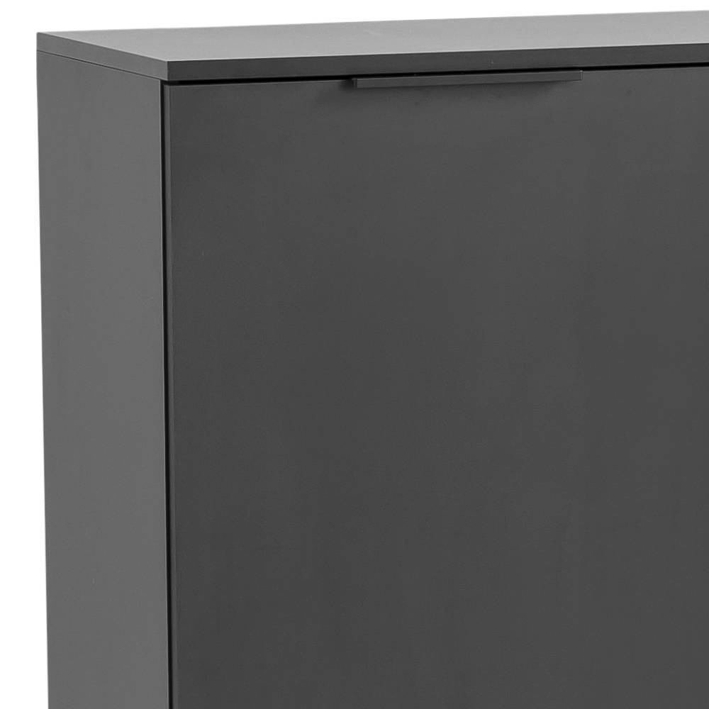 Schuhschrank Ronn in Schwarz matt und Paneeloptik
