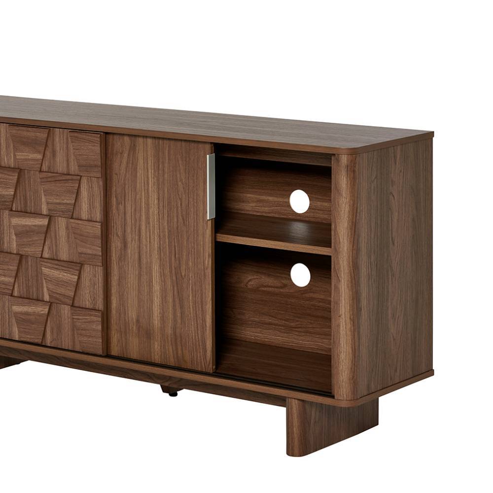 Sideboard Laverra in Walnussfarben mit Schiebetüren